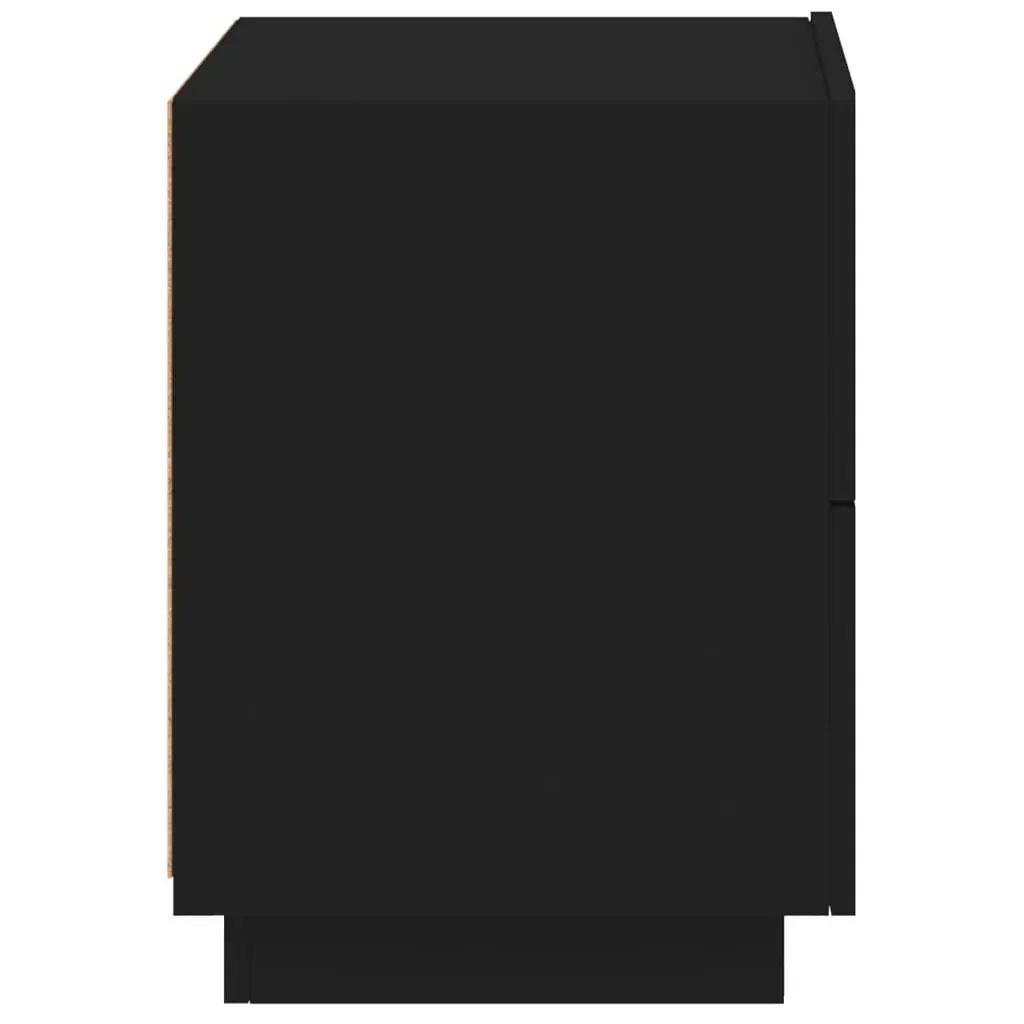 Bedside Cabinets with LED Lights 2 pcs Black Engineered Wood Price