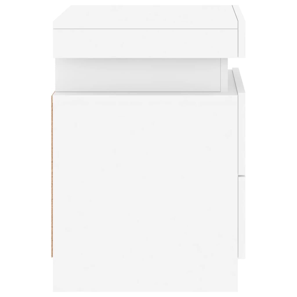Bedside Cabinets with LED Lights 2 pcs White 35x39x55 cm Price