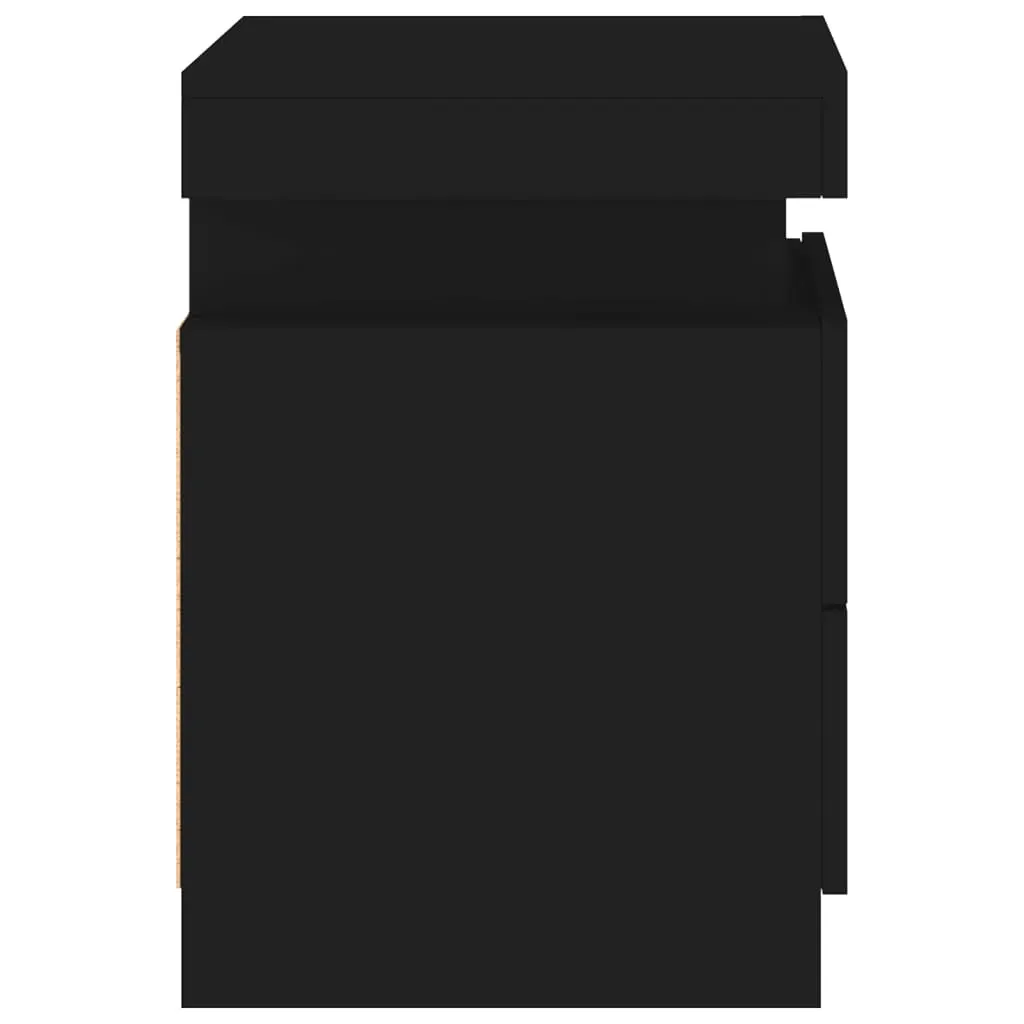 Bedside Cabinet with LED Lights Black 35x39x55 cm Price