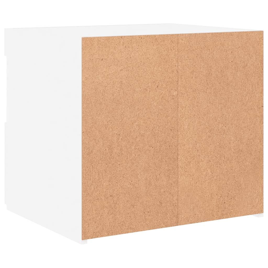 Bedside Cabinet with LED Lights White 50x40x45 cm Price