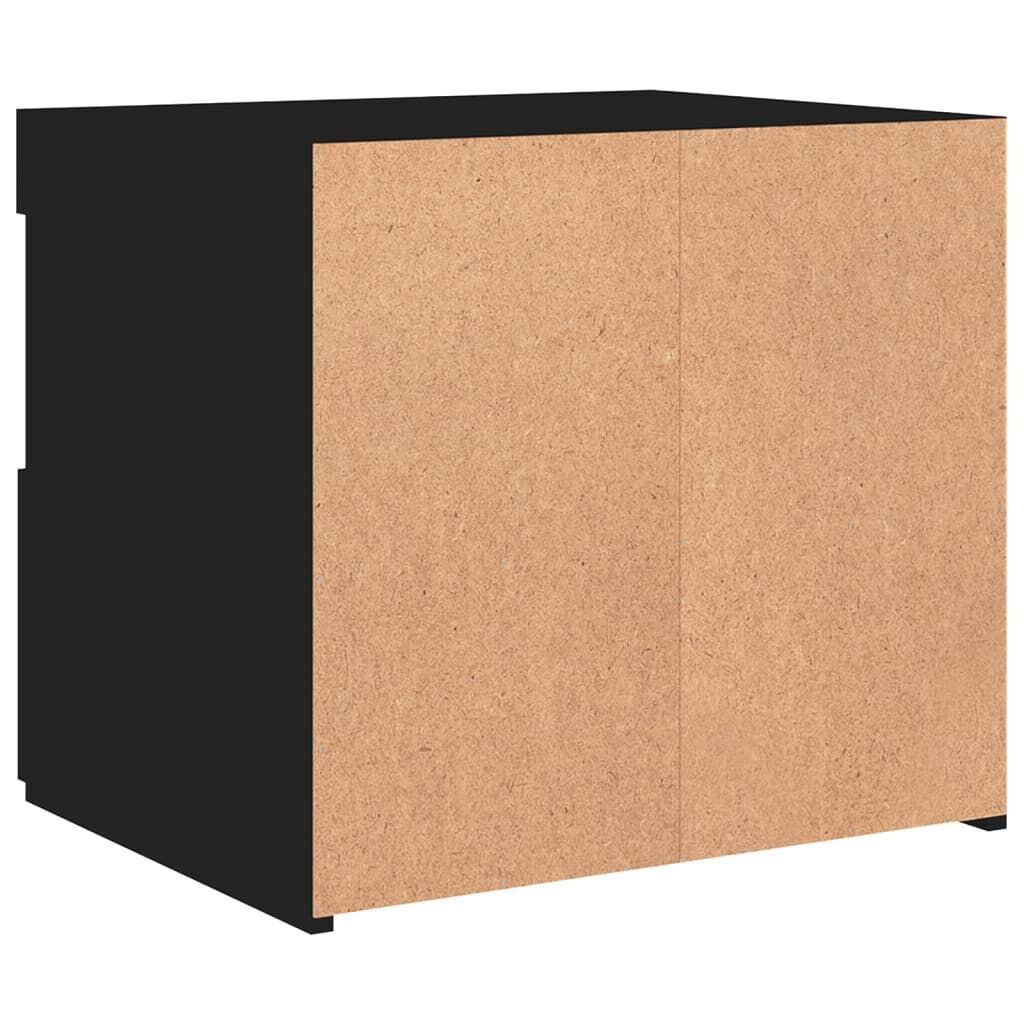 Bedside Cabinet with LED Lights Black 50x40x45 cm Price