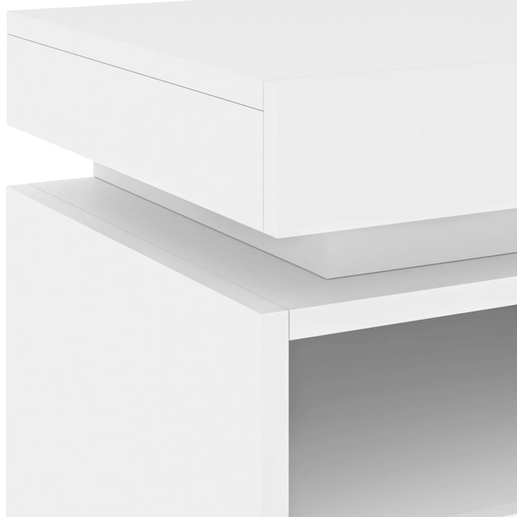 Bedside Cabinet with LED Lights White 40x39x48.5 cm Price