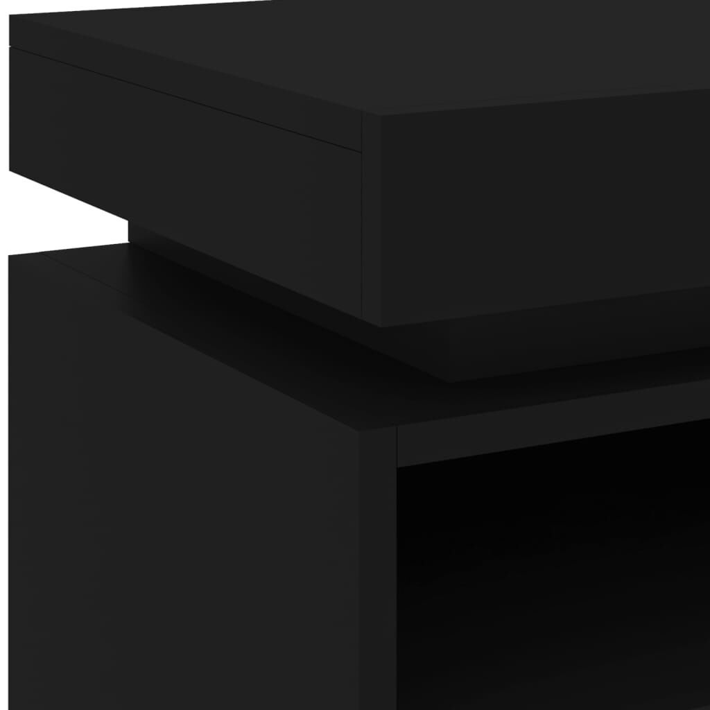 Bedside Cabinet with LED Lights Black 40x39x48.5 cm Price