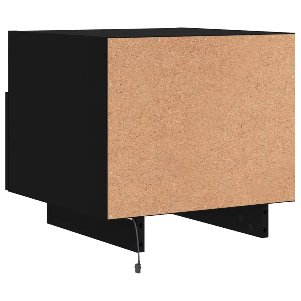 Bedside Cabinet with LED Lights Black 40x39x37 cm Price