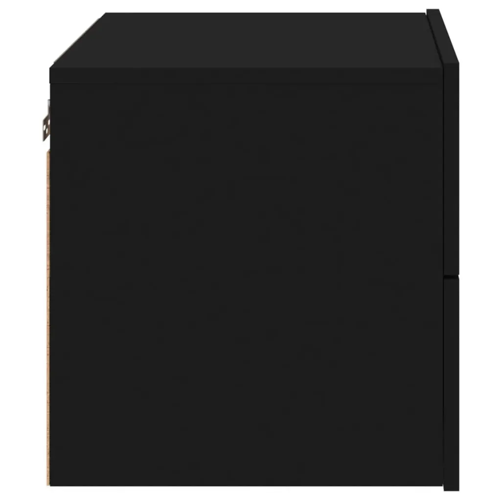 Wall-mounted Bedside Cabinets with LED Lights 2 pcs Black Price