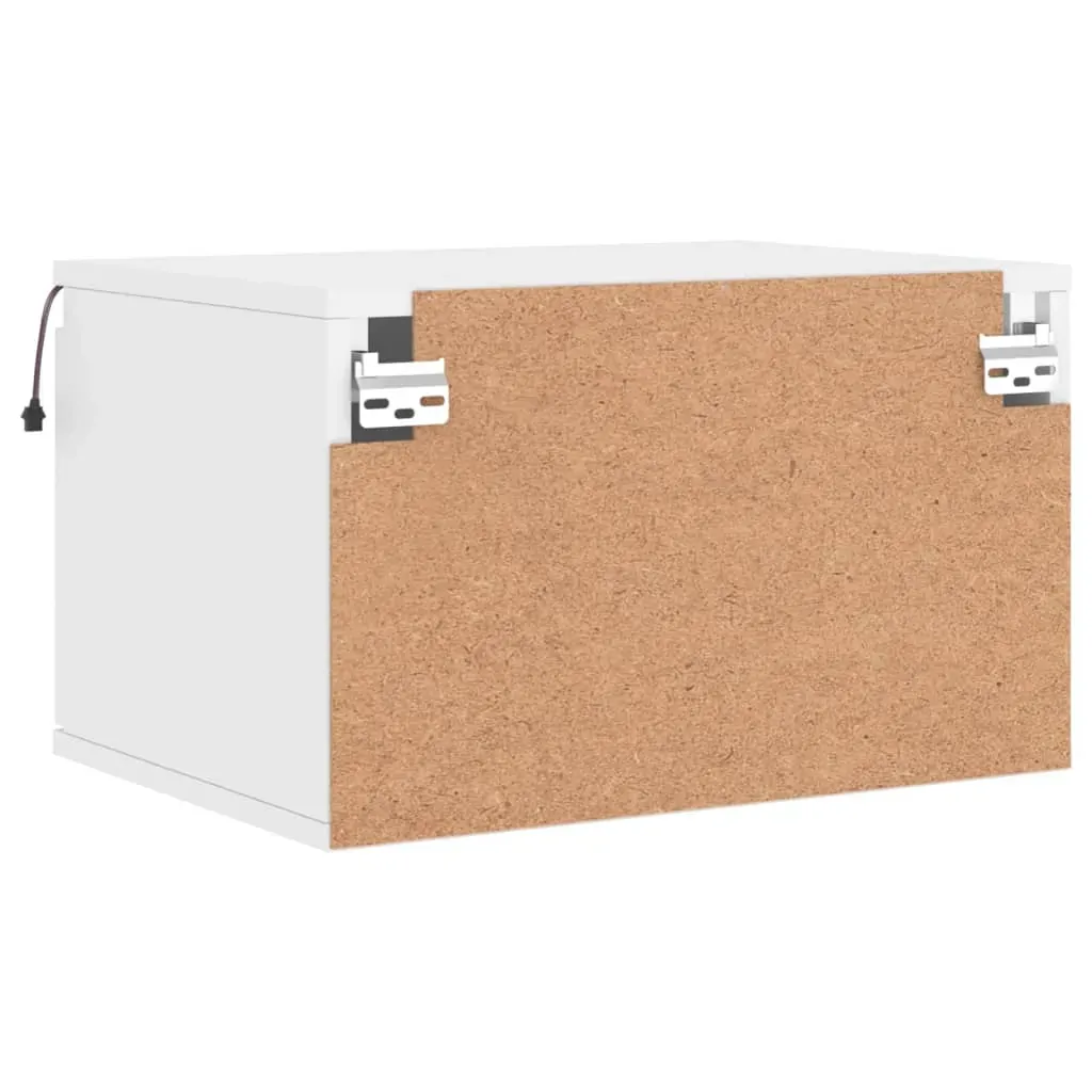 Wall-mounted Bedside Cabinet with LED Lights White Price
