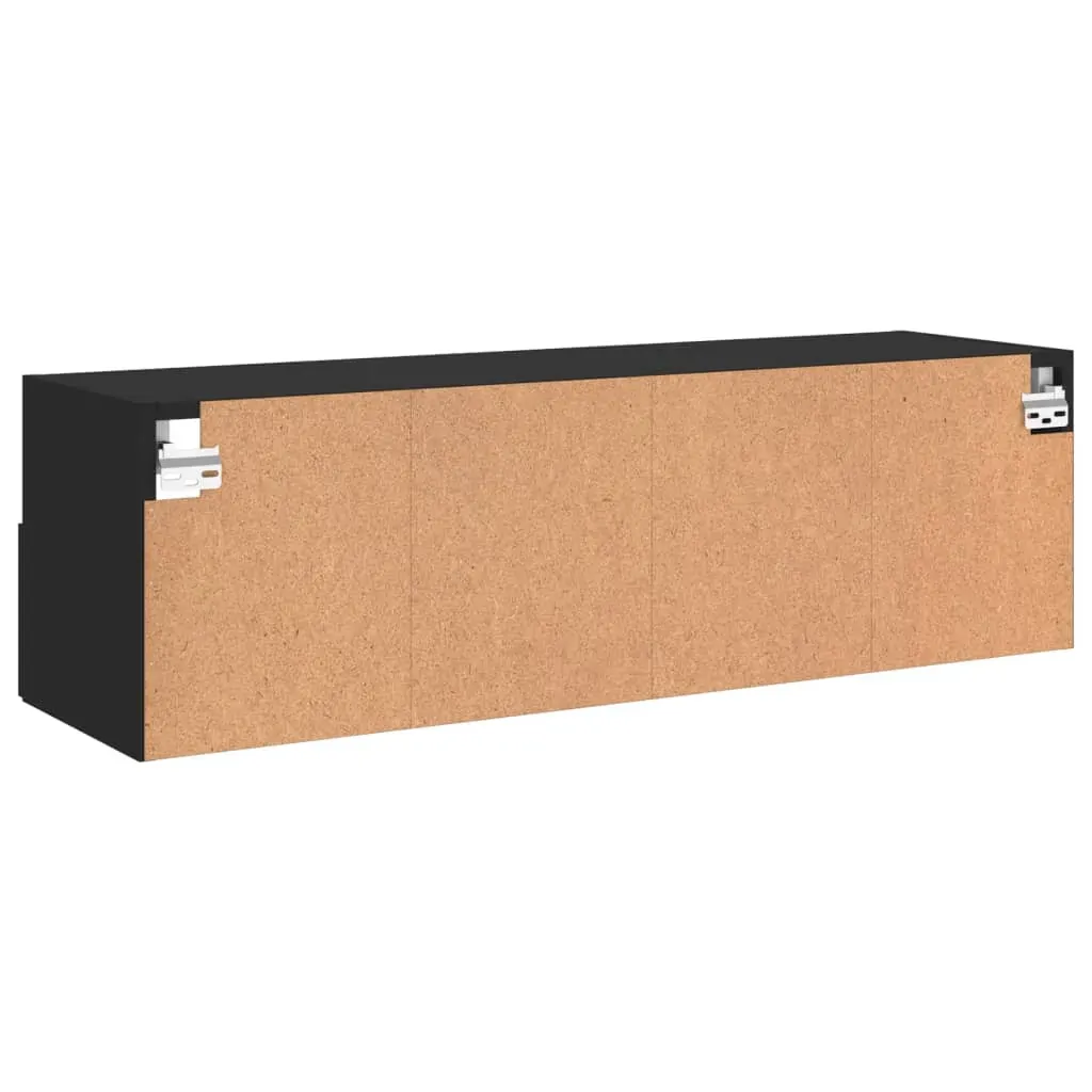 TV Wall Cabinet Black 100x30x30 cm Engineered Wood Price