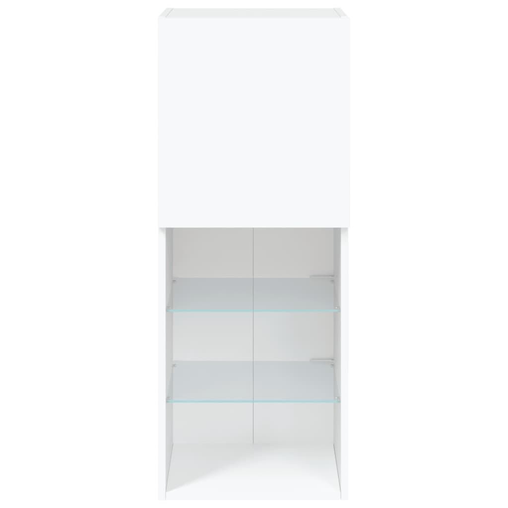 TV Cabinet with LED Lights White 40.5x30x102 cm Price