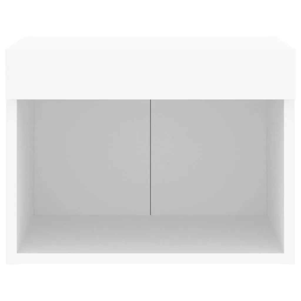 Bedside Cabinets with LED Lights Wall-mounted 2 pcs White Price