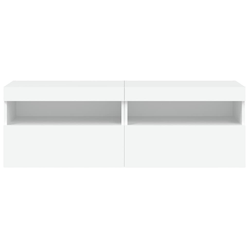 TV Wall Cabinets with LED Lights 2 pcs White 60x30x40 cm Price
