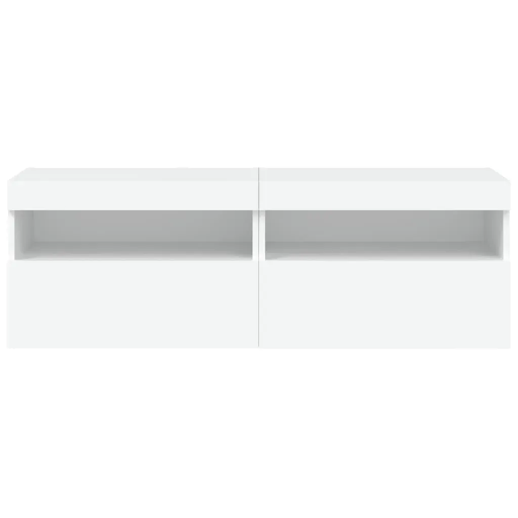 TV Wall Cabinets with LED Lights 2 pcs White 60x30x40 cm Price