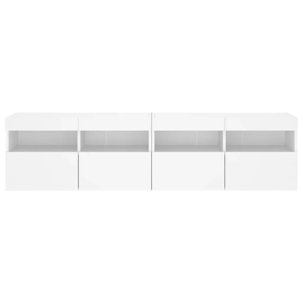 TV Wall Cabinets with LED Lights 2 pcs White 80x30x40 cm Price