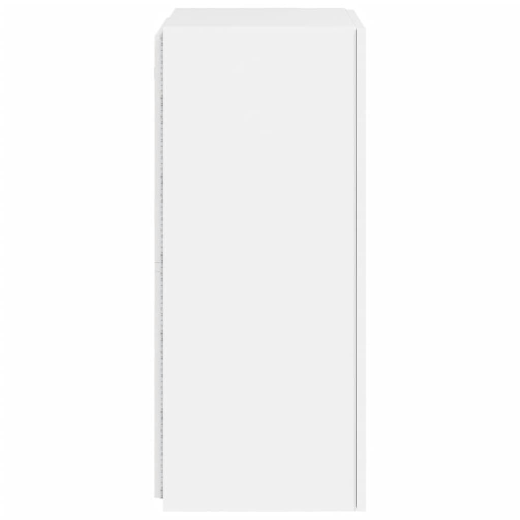 TV Wall Cabinet with LED Lights White 40.5x35x80 cm Price