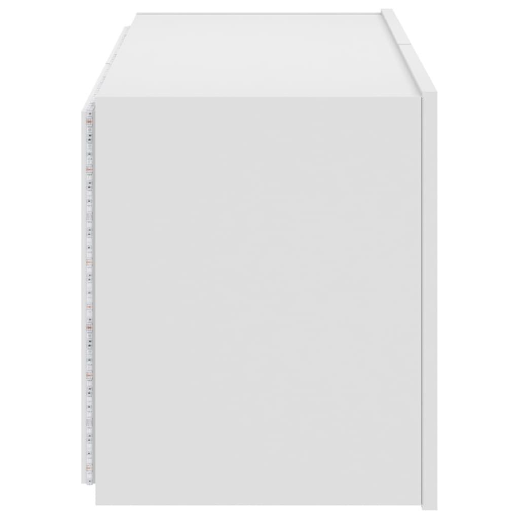 TV Wall Cabinet with LED Lights White 80x35x41 cm Price