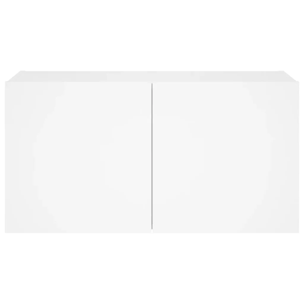 TV Wall Cabinet with LED Lights White 80x35x41 cm Price