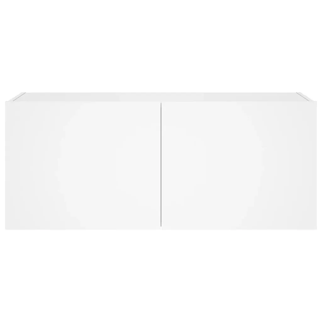 TV Wall Cabinet with LED Lights White 100x35x41 cm Price