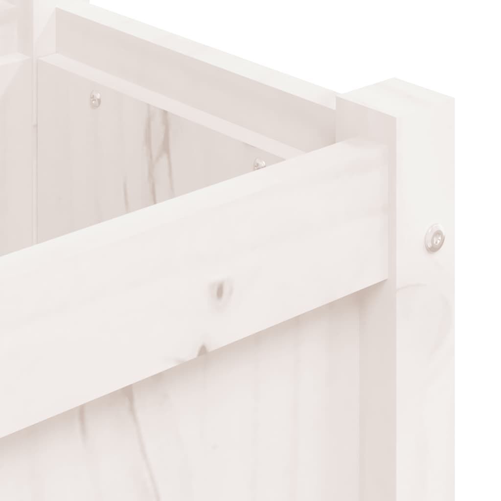 Garden Planter White 150x31x31 cm Solid Wood Pine Price