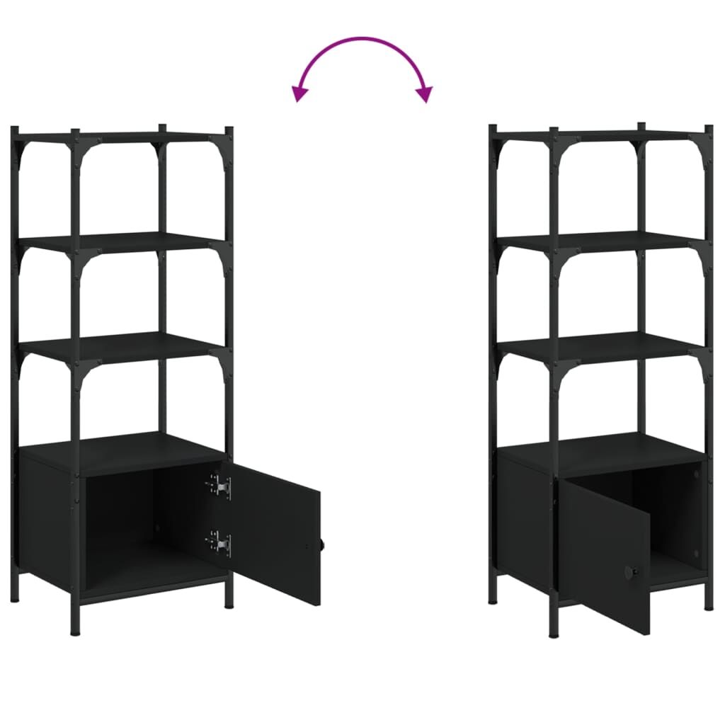 Bookcase 3-Tier Black 41x30x109.5 cm Engineered Wood Price