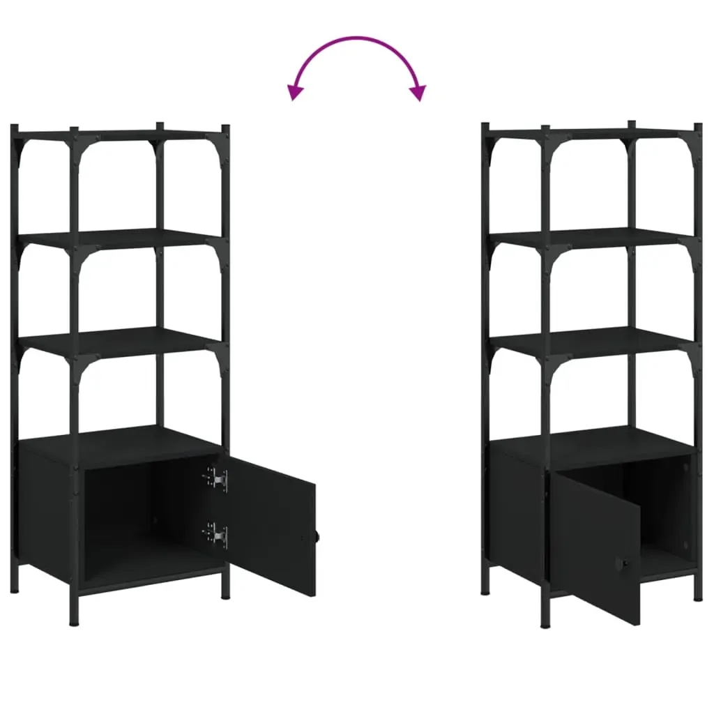 Bookcase 3-Tier Black 41x30x109.5 cm Engineered Wood Price