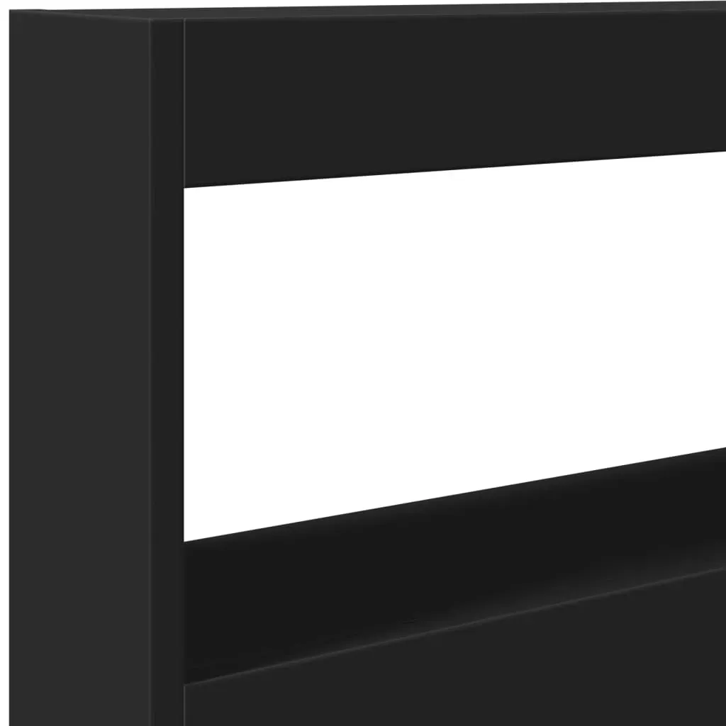 Headboard Cabinet with LED Black 120 cm Price