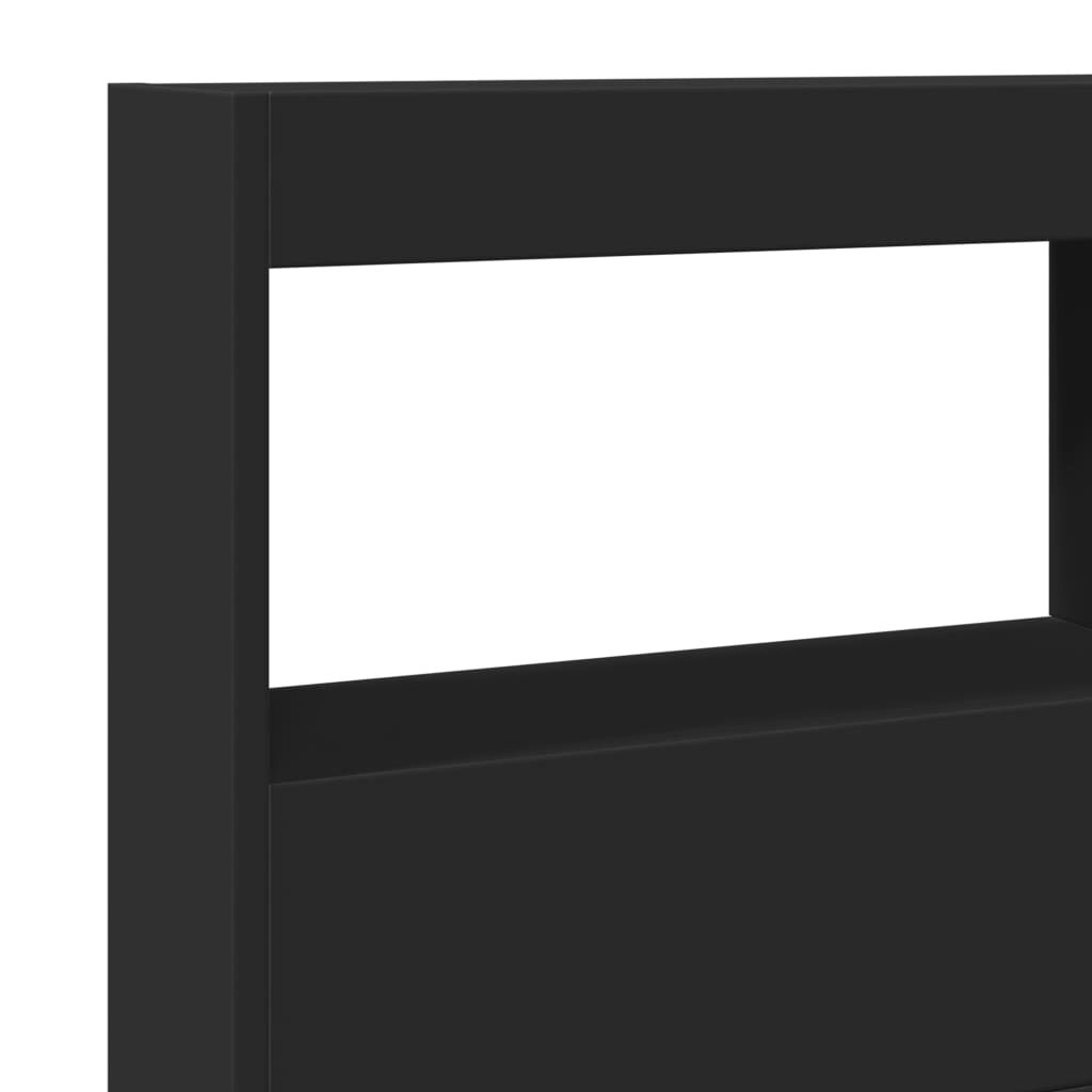Headboard Cabinet with LED Black 140 cm Price