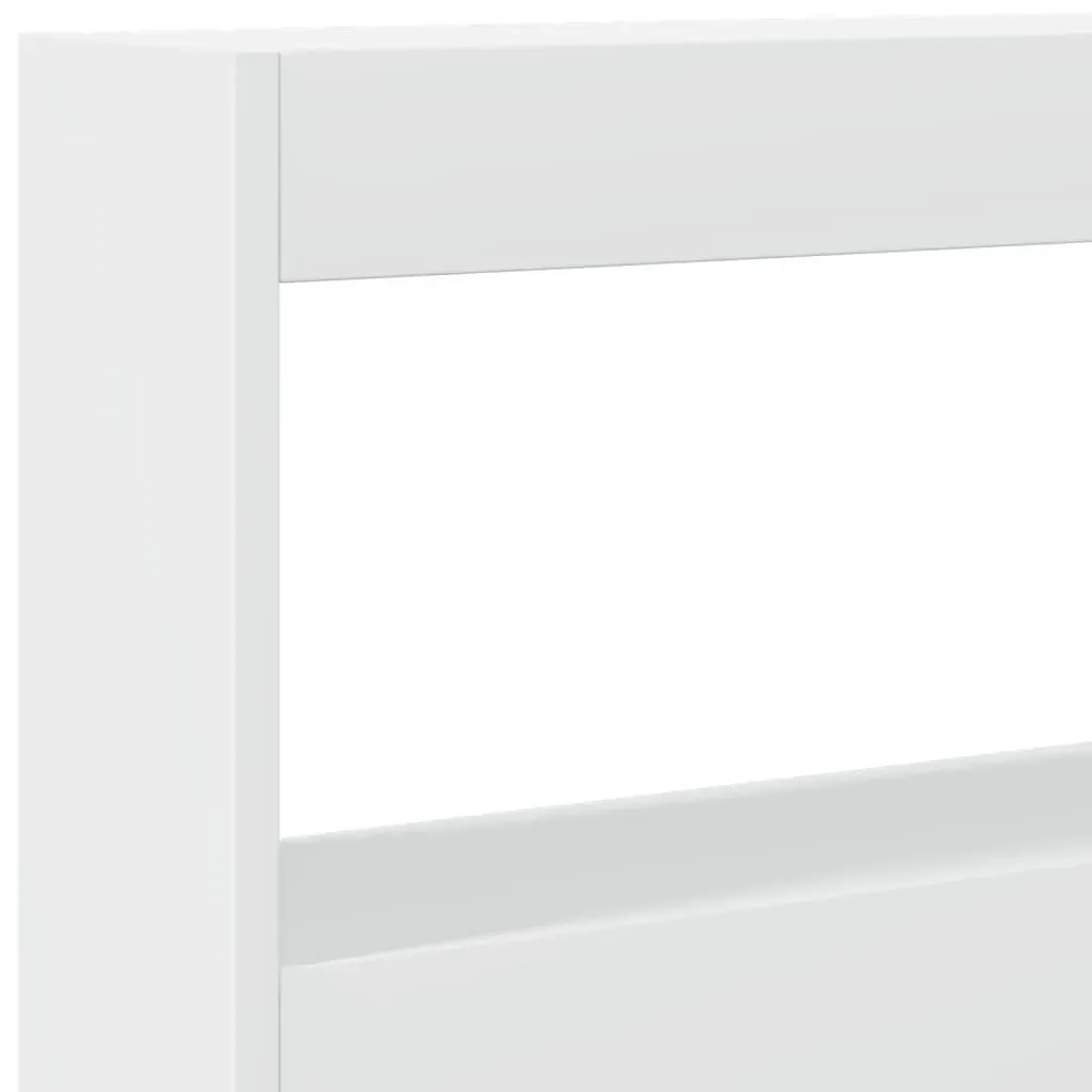 Headboard Cabinet with LED White 160x17x102 cm Price