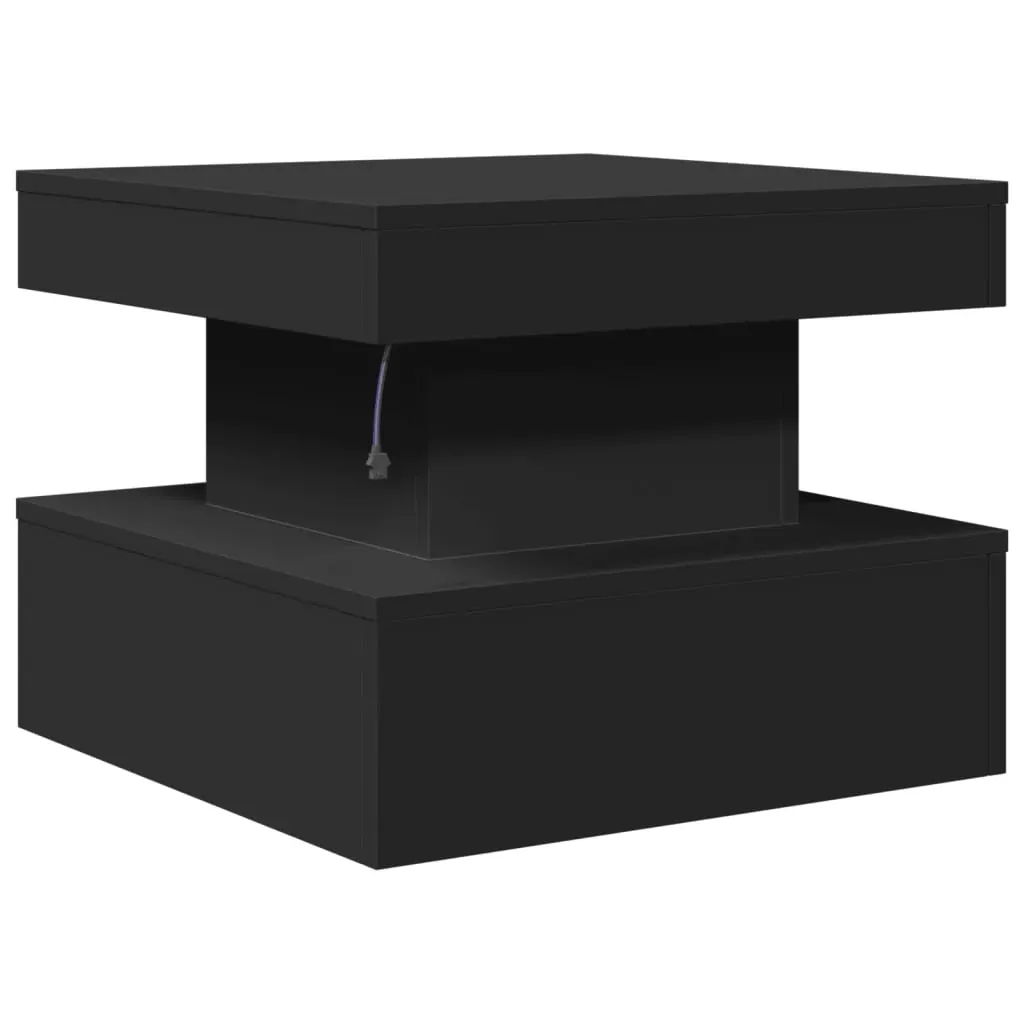 Coffee Table with LED Lights Black 50x50x40 cm Price