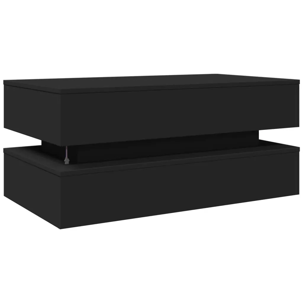 Coffee Table with LED Lights Black 90x50x40 cm Price