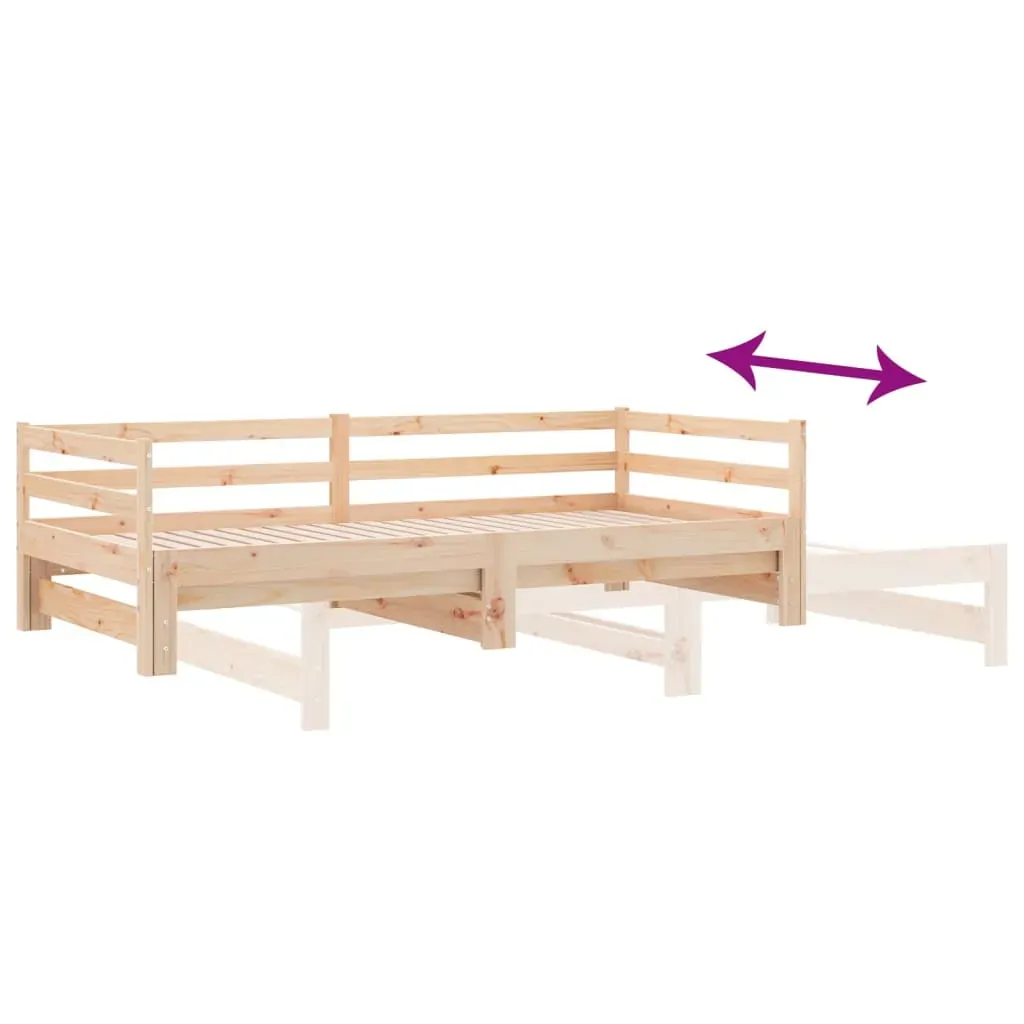 Day Bed with Trundle without Mattress 90x190 cm Solid Wood Price