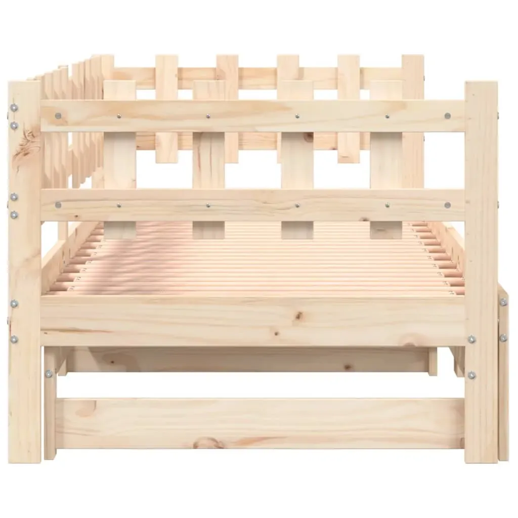 Pull-out Day Bed without Mattress 2x(90x190) cm Solid Wood Price