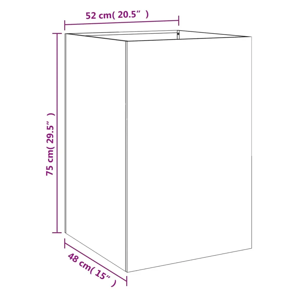Planter Black 52x48x75 cm Steel Price