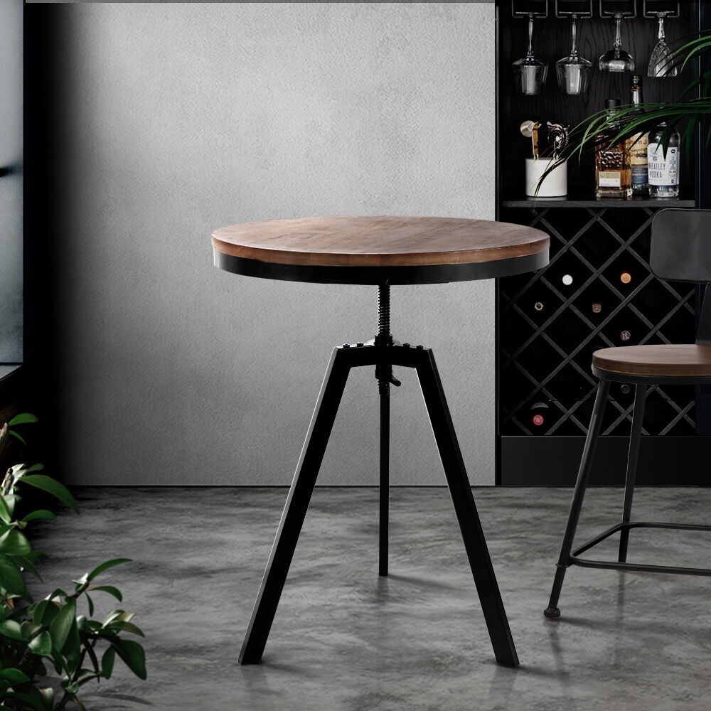 Bar Table 67-86CM Height Round Brown Price