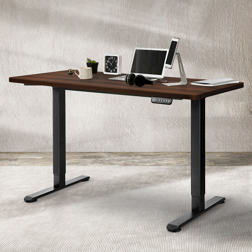 Motorised Standing Desk Adjustable 140cm Walnut 1000x 1MM Price