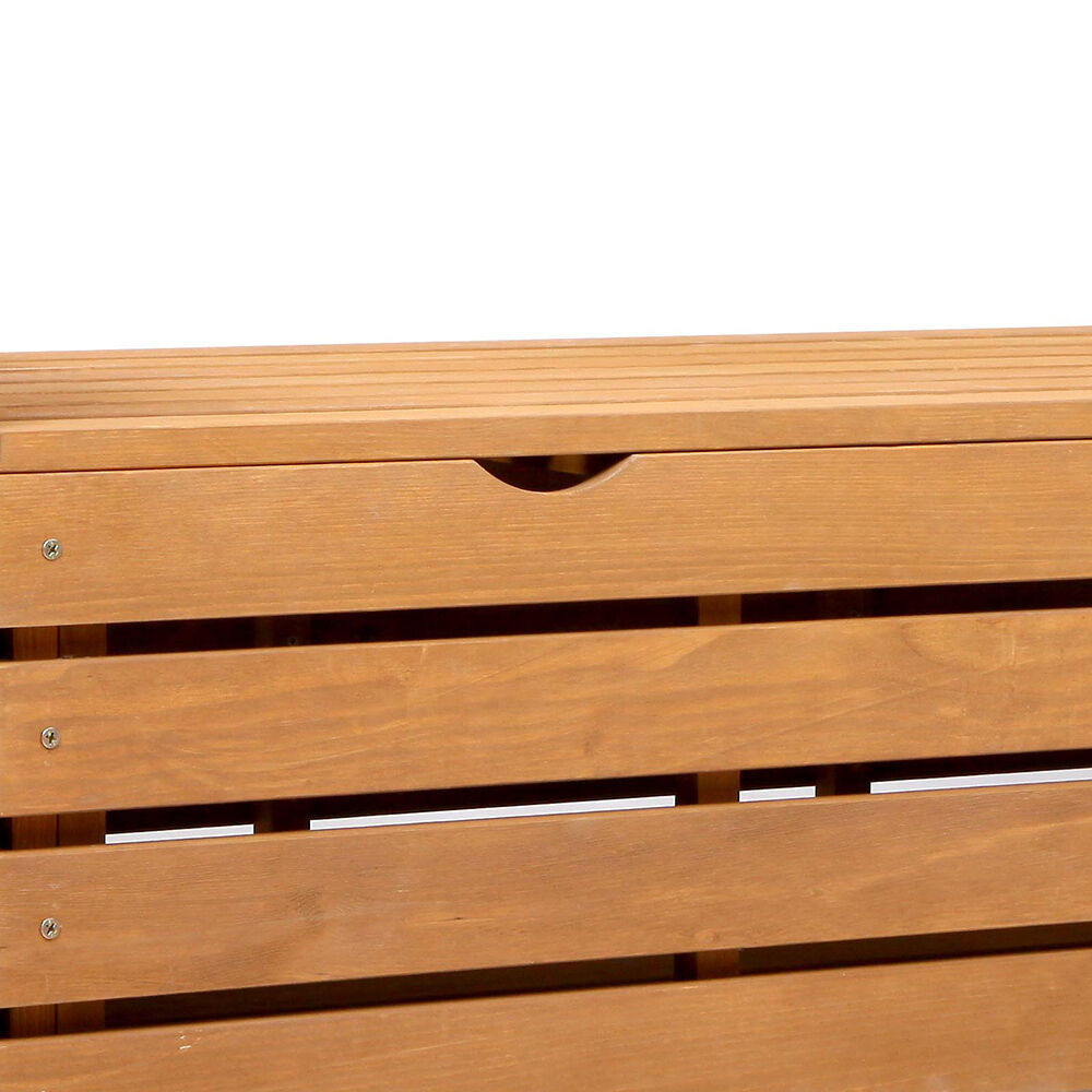 Outdoor Storage Bench Box Wooden Garden Chair 2 Seat Timber Furniture Price