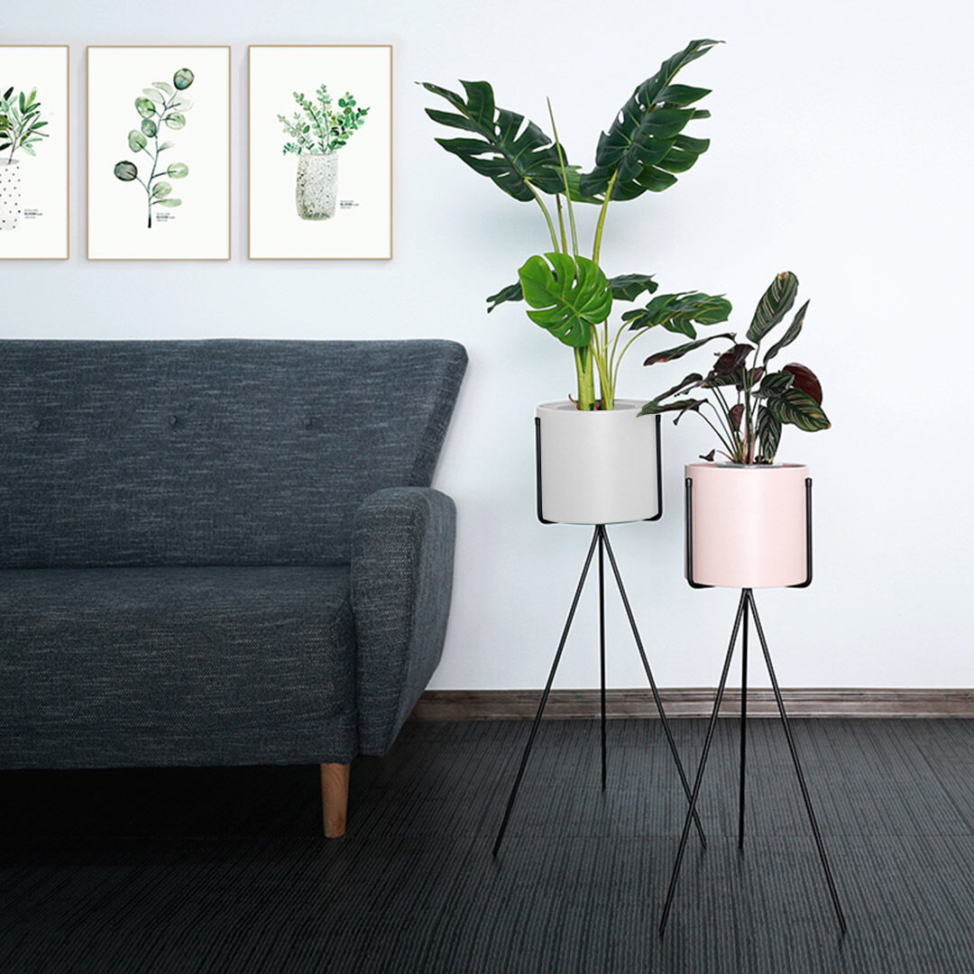 4x 80cm tripod flower pot plant stand with white flowerpot holder rack indoor display Price