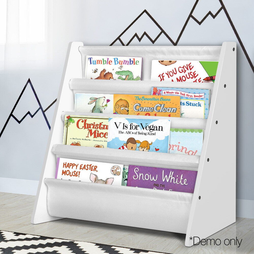 4 Tiers Kids Bookshelf Magazine Shelf Children Bookcase Rack Organiser Price