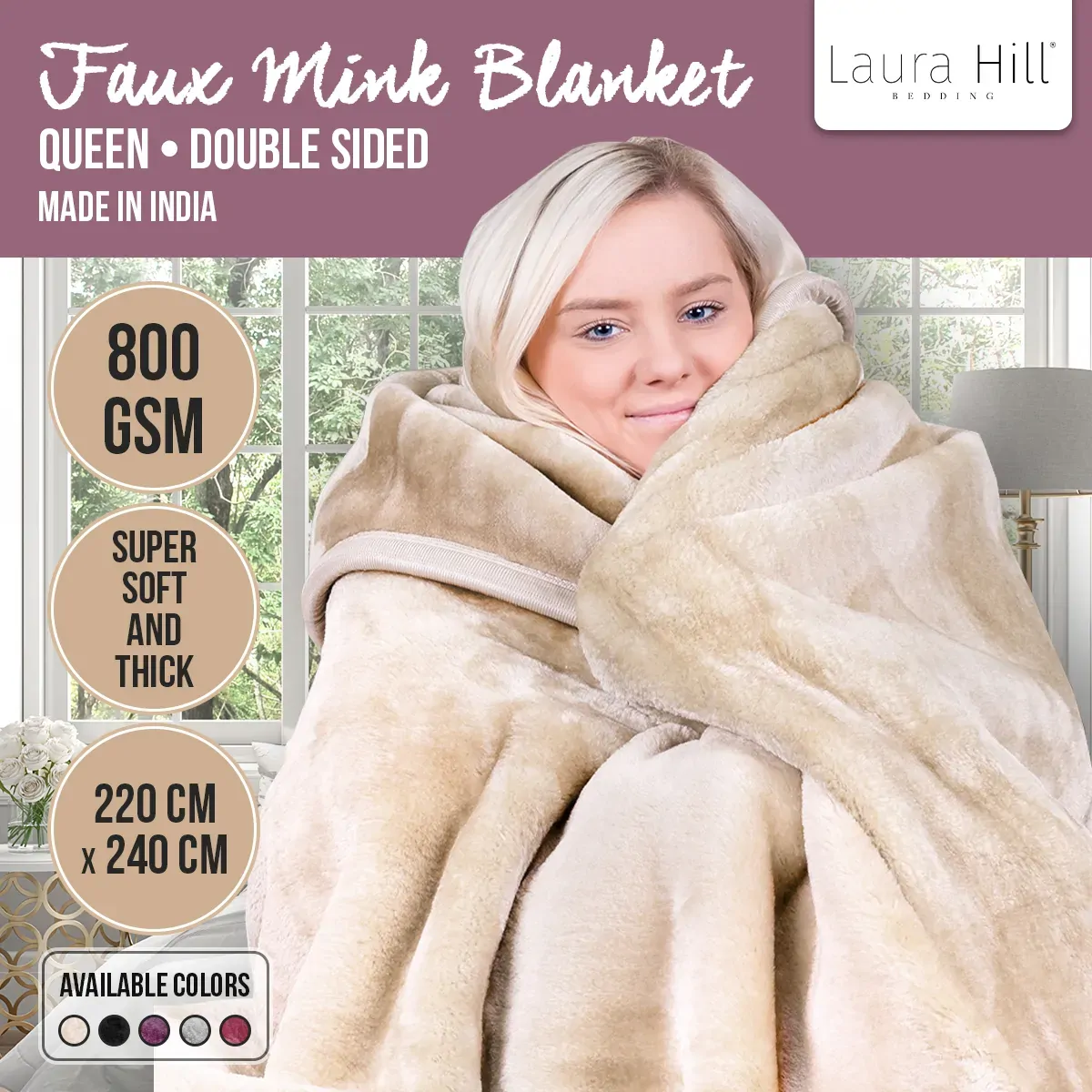 Hill Faux Mink Blanket 800GSM Heavy Double-Sided Price