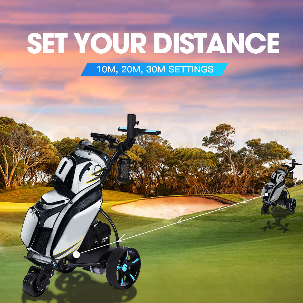 THOMSON Golf Buggy Electric Trolley Automatic Motorised Foldable Cart LED Price
