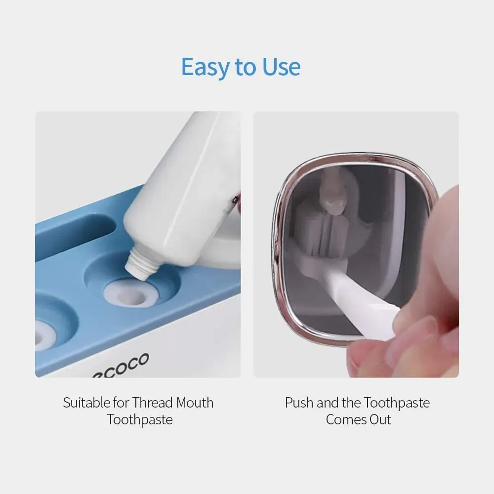 Ecoco Wall-Mounted Toothbrush Holder with 2 Toothpaste Dispensers 4 Cups and 5 Toothbrush Slots Toiletries Bathroom Storage Rack Price
