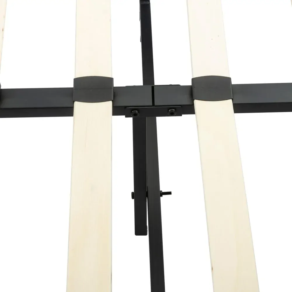 Bedframe with Wooden Slats (Light Grey) Price
