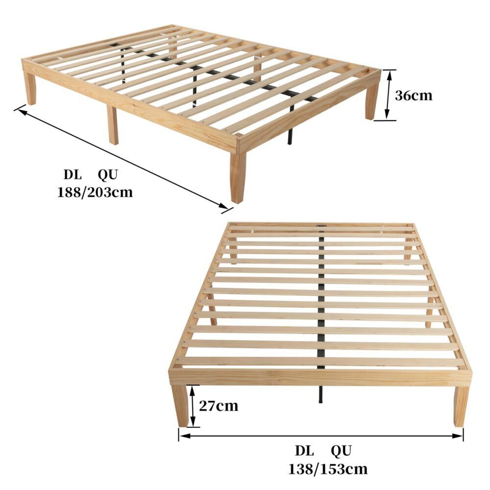 Warm Wooden Natural Bed Base Frame Price