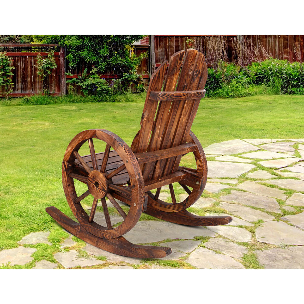 Wagon Wheels Rocking Chair - Brown Price