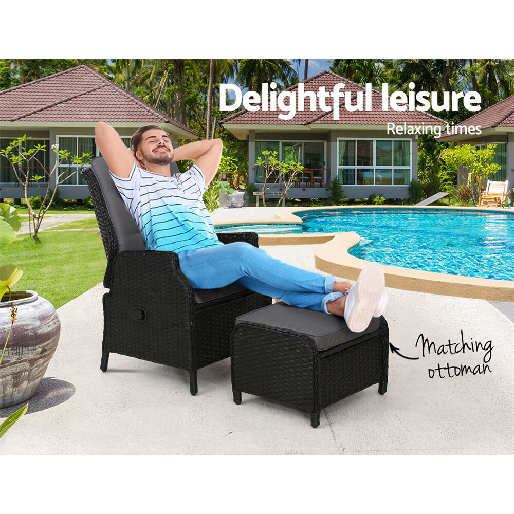 Recliner Chair Sun lounge Setting Outdoor Furniture Patio Wicker Sofa Price