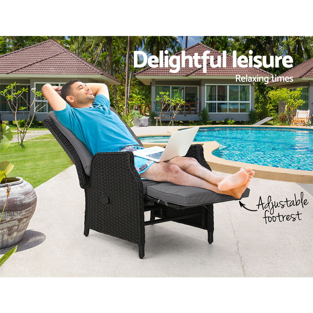 Recliner Chair Sun lounge Setting Outdoor Furniture Patio Wicker Sofa Price