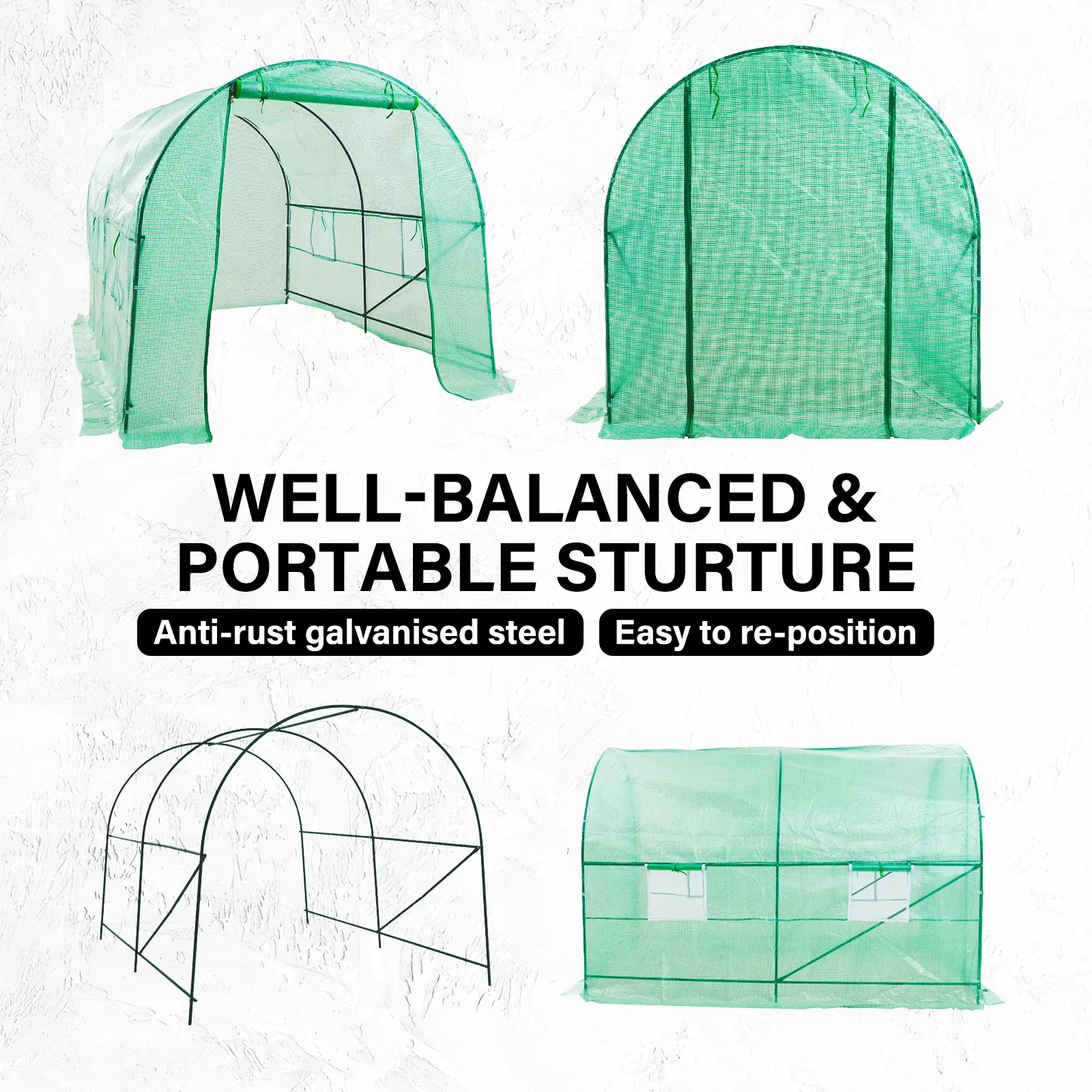 Home Ready Dome Tunnel Hoop Polytunnel Greenhouse Walk-In Shed PE Price