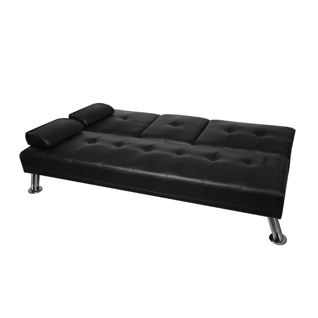 Burien Adjustable Sofa Bed Lounge Futon Couch Leather Beds 3 Seater Cup Holder Recliner Price
