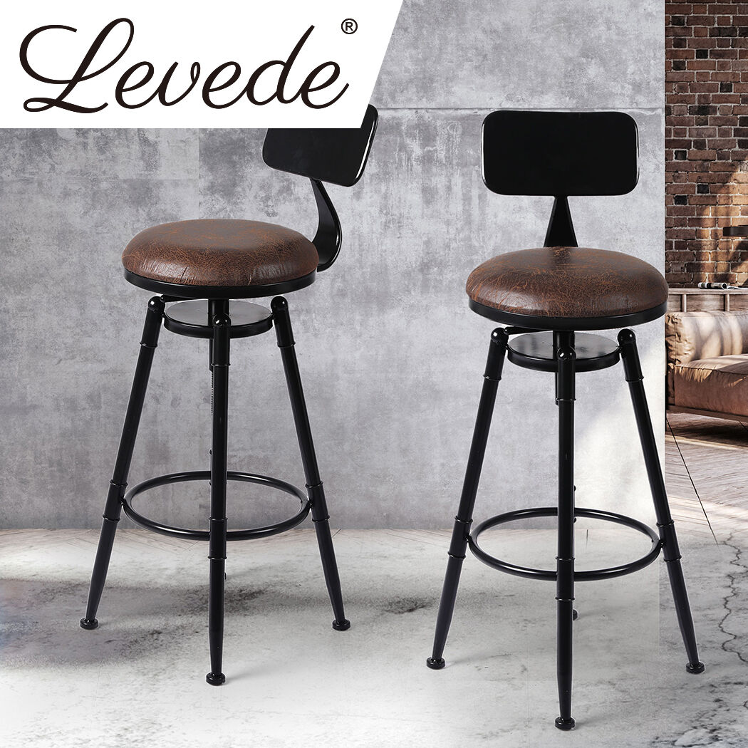 Industrial Bar Stools Kitchen Stool PU Leather Barstools Swivel Chair Price