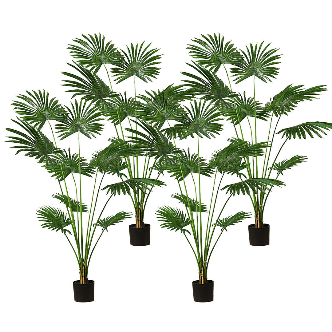 Artificial Natural Green Fan Palm Tree Fake Tropical Indoor Plant Home Office Decor Price