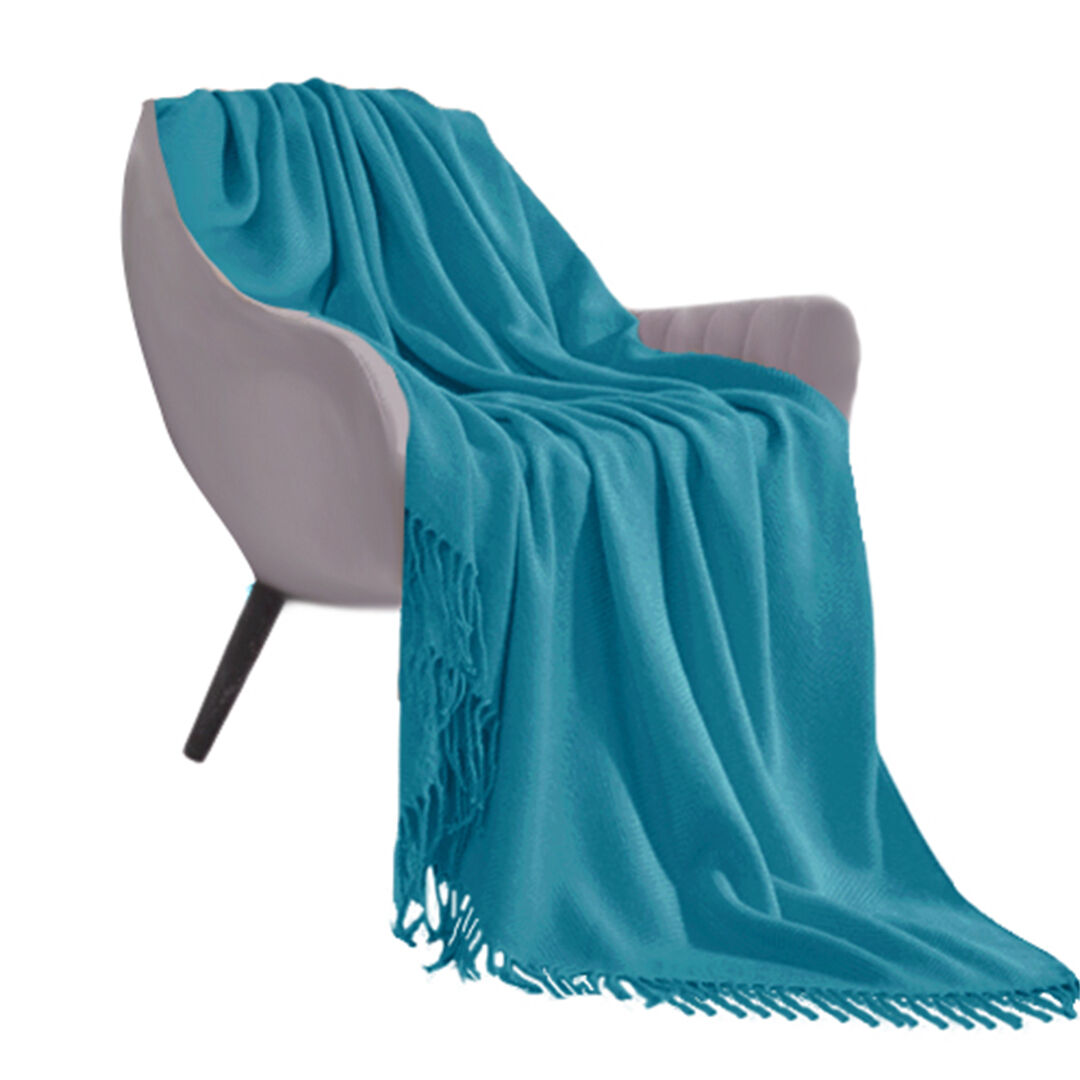 Acrylic Knitted Throw Blanket Solid Fringed Warm Cozy Woven Cover Couch Bed Sofa Home Decor Price