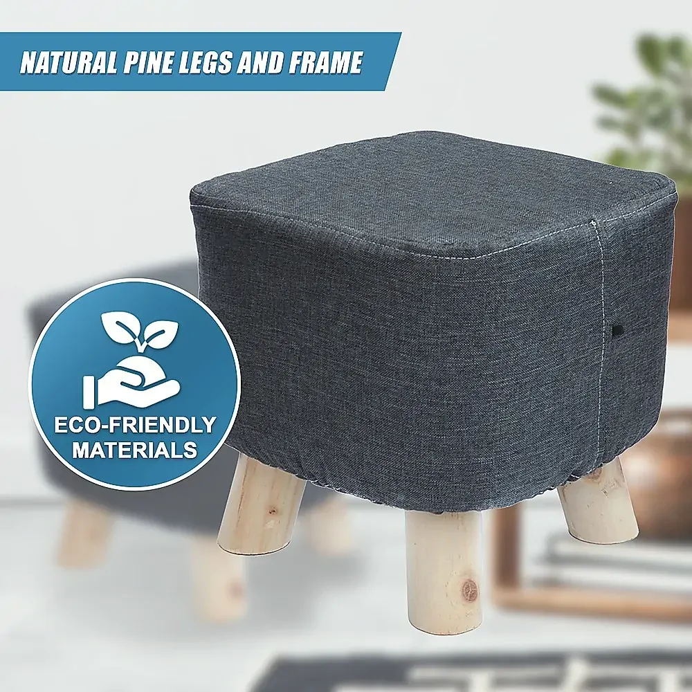 Fabric Ottoman Foot Stool Rest Pouffe Footstool Wood Storage Padded Seat Price
